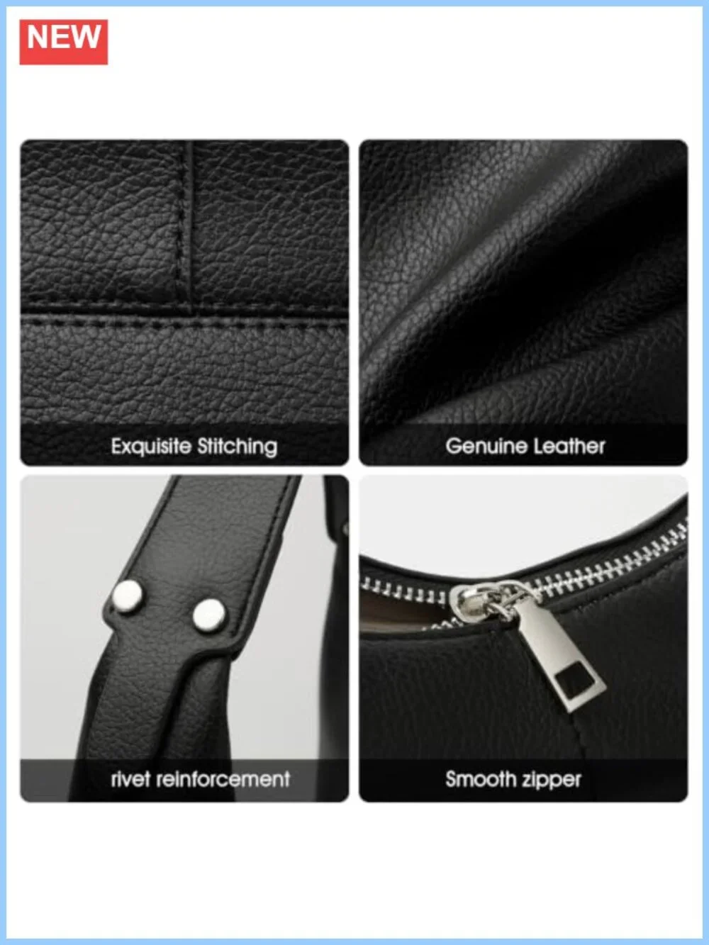 Vegan Leather Woven Hobo Shoulder Bag Y2K Tote Zipper Women